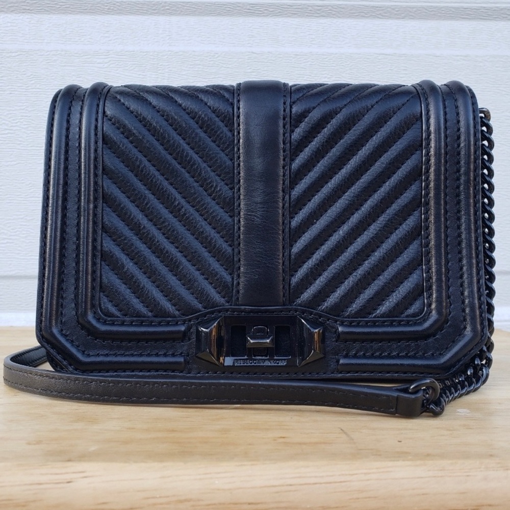 Rebecca Minkoff Mini Love Crossbody purse, black leather